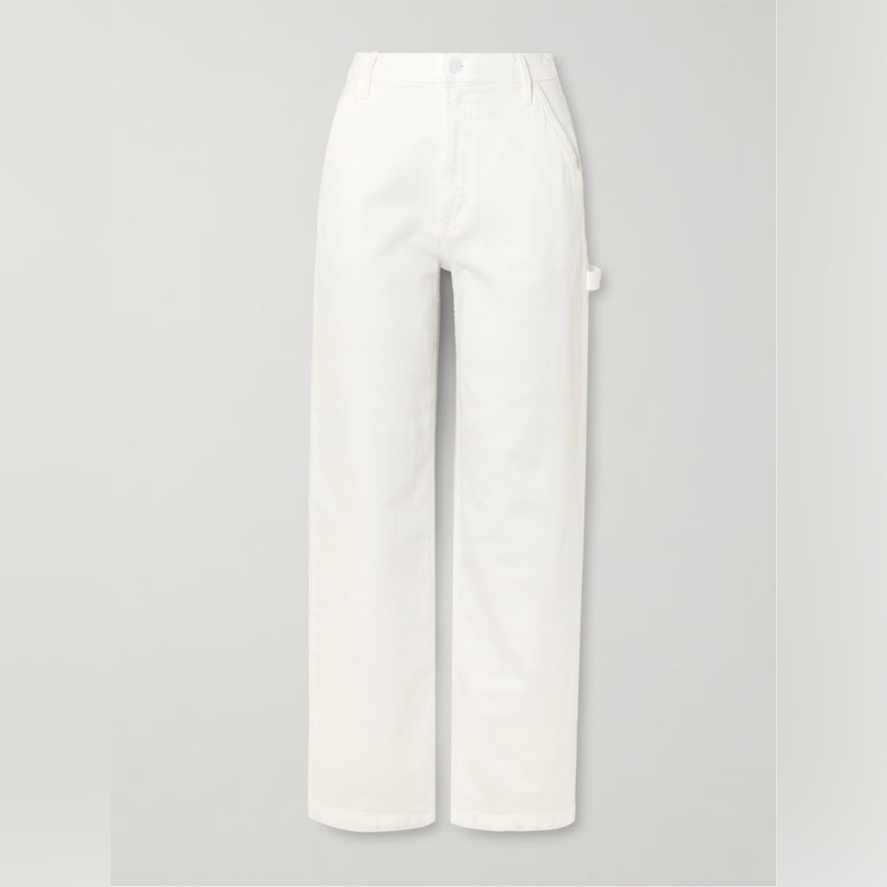 MOTHER White Wide Leg Carpenter Jeans